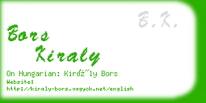 bors kiraly business card